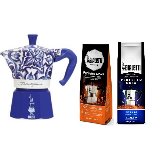 Гейзерная кофеварка и 2 молотых кофе